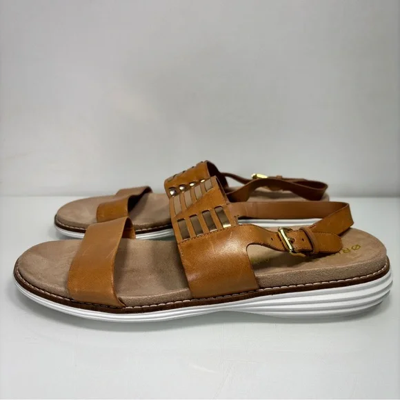 Cole Haan OriginalGrand Brown Gold Leather Slingback Sandals Size 8.5 - Picture 11 of 12